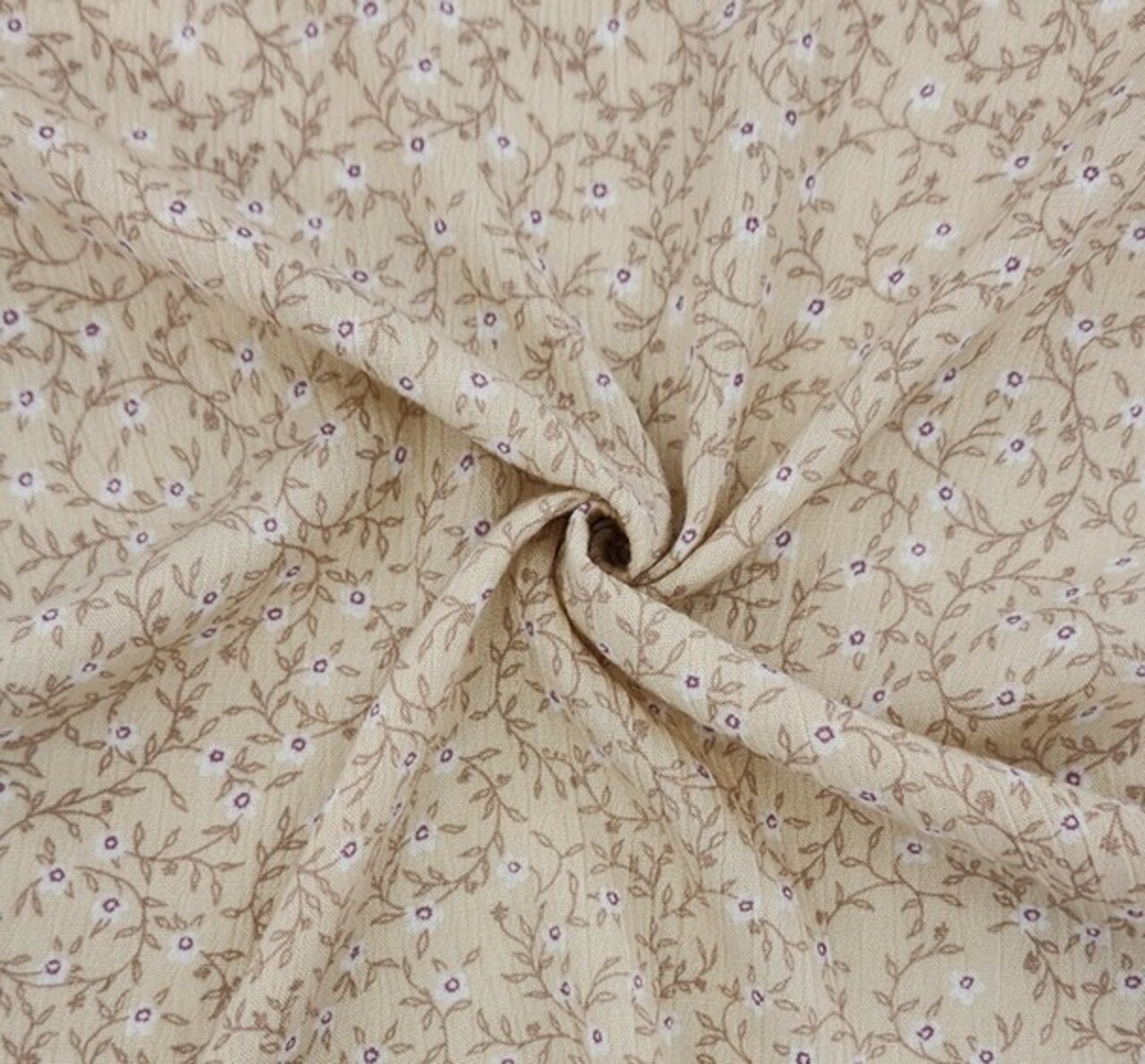 1 Yard Cream Bread Rayon Crinkle Textured Fabric for Clothing 50/52 Inch Wide